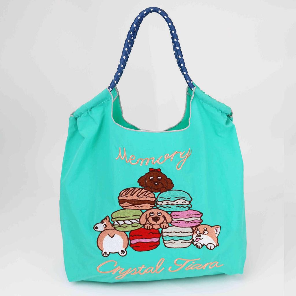 Umhängetasche aus Nylon mit Shiba Inu-Stickerei im japanischen Stil – Vielseitige Umhängetasche mit großem Fassungsvermögen für Damen.