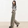 Women's Brown Velvet Wide-Leg Cargo Pants with Multi-Pockets - Spring 2025 Hiking & Casual Wear