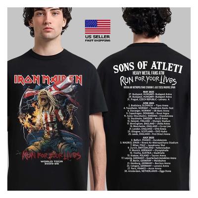 Iron Maiden Run for Your Lives Tour 2025–2026 ATM Eddie Two-Sided Unisex T-Shirt