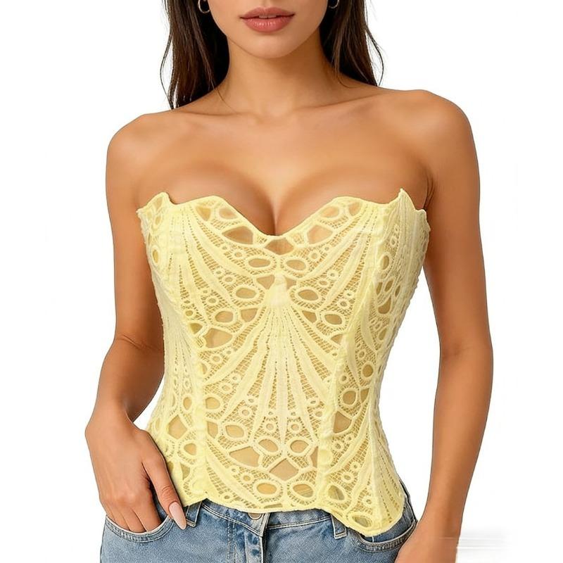 Kant Corset Top met Uitgesneden Design