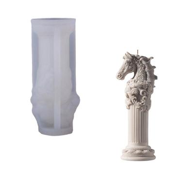 Horse Candle Mould Silicone Roman Pillar Structure For Customizable Candle Creation And Display