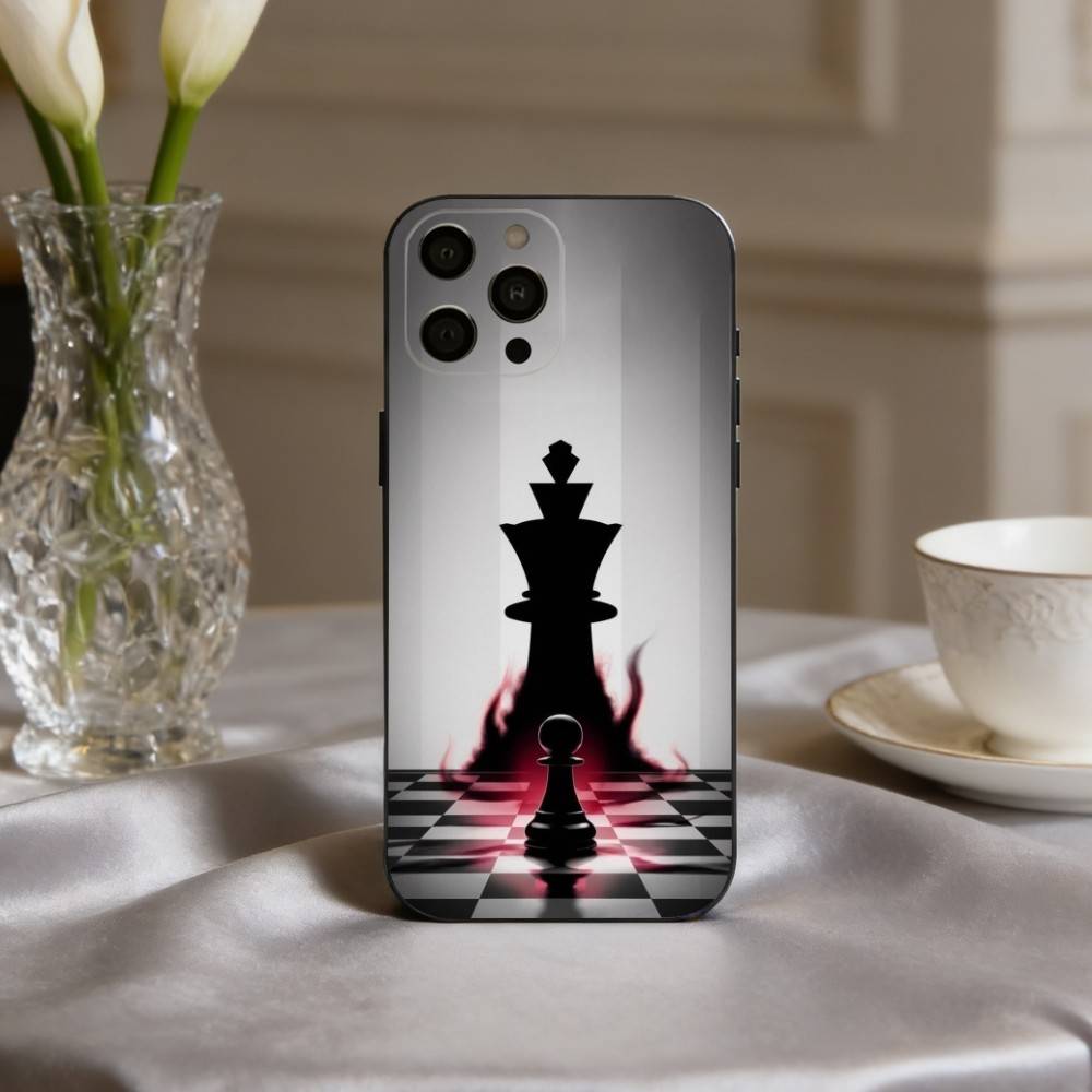 Cool C-Chess A-Art Phone Case For iPhone 17,16,15,14,13,12,11 Plus,Pro Max,XS,Soft Silicone Black Cover