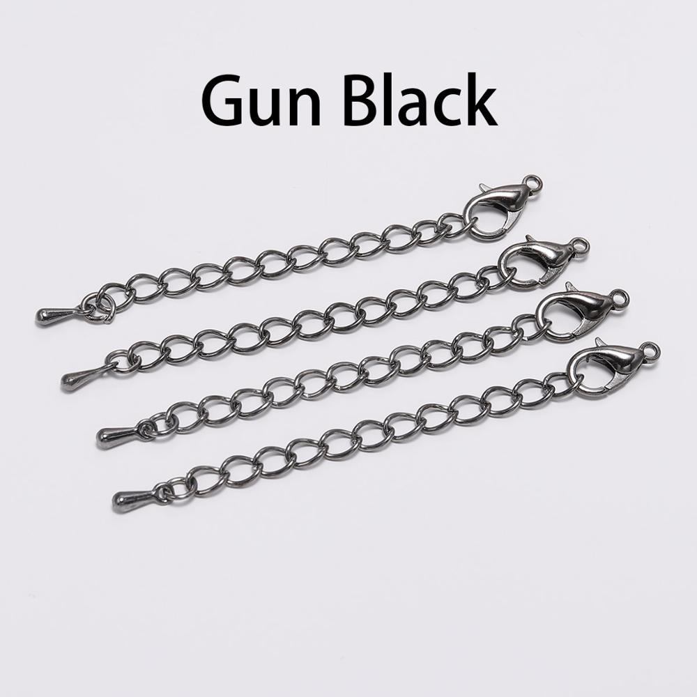 10/20pcs 50 70mm Tone Extension Tail Chain Lobster Clasps Connector For DIY Jewelry Making Findings Bracelet Necklace Supplies