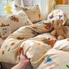 Class A Maternal And Infant Grade Washed Cotton Bed Four-Piece Set, Children'S Cartoon Bed Sheet Quilt Cover, Dormitory Single Quilt Cover 3Pcs Set