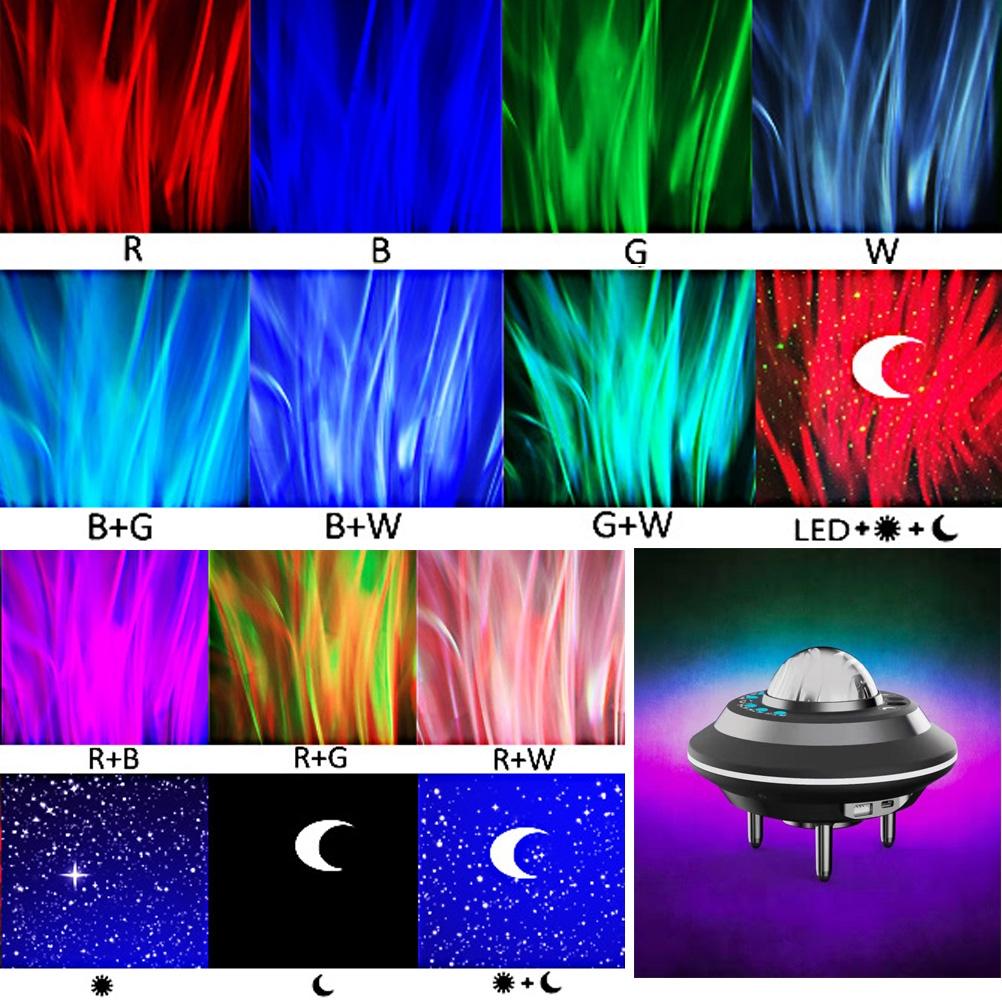 UFO Aurora Star Sky Projector Night Light with Remote Control Portable Northern Lights Star