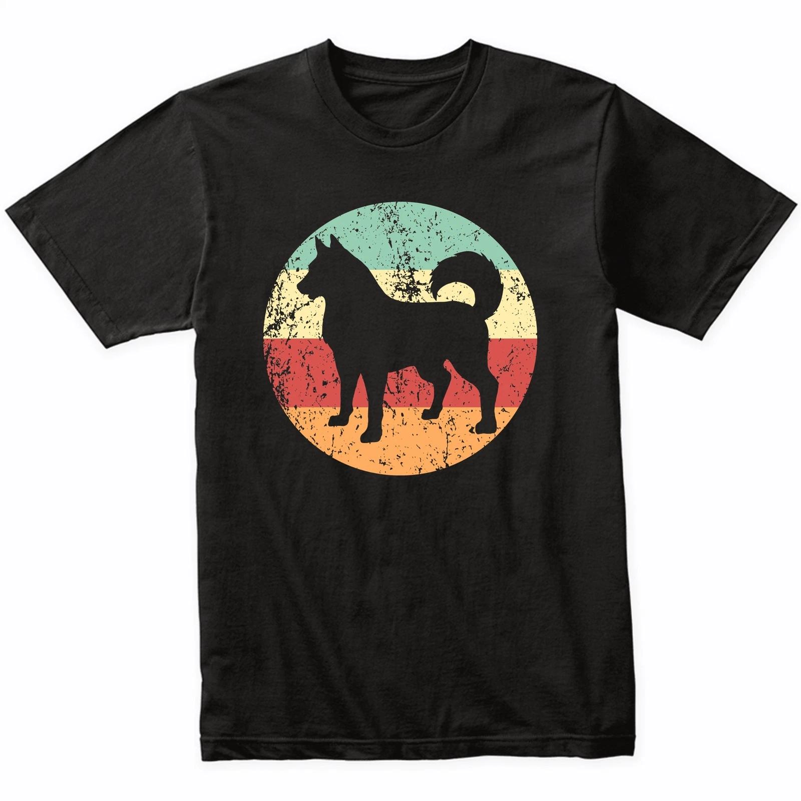 Retro Siberian Husky Dog Breed Icon T-Shirt - Retro Colors L