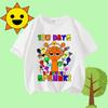 Cartoon Sprunki Character Printed Kids T-shirt Pure Cotton Short-sleeved White Top Cartoon Children's Clothing for Boys