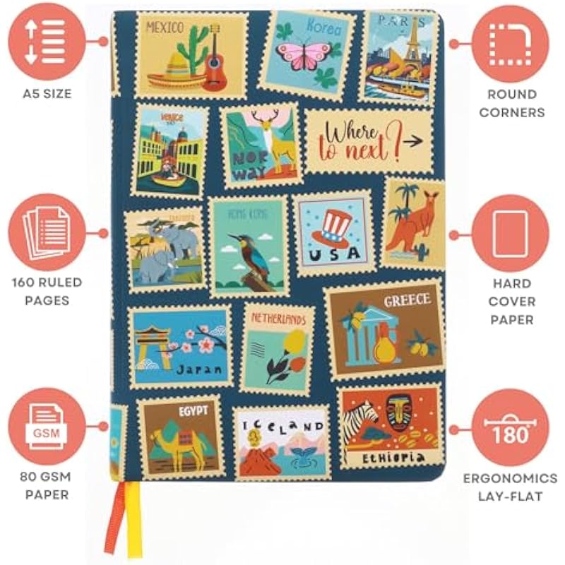 Doodle Hard Bound Soft Foam Padded Hard Cover Paper Notebook | Compact A5 Size (8.25 X 5.7) | 160 Pages, 80 Gsm | Flat O