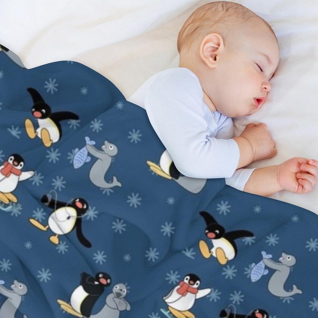 Pingu noot noot Throw Blanket for sofa christmas gifts Luxury Designer Sofa Throw Blankets