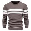 Herbst und Winter Herren Freizeit Gestreifter Herrenpullover Pullover Farbkombination Rundhals Herren Europäische Größe Pullover