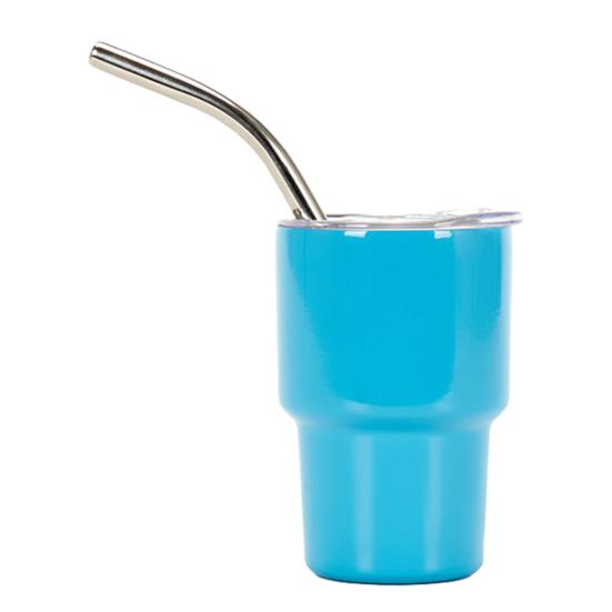

Чашка из нержавеющей стали на 60 мл с соломинкой и крышкой, антикоррозийная универсальная минималистичная антикоррозийная чашка для воды для коктейлей, соков синий