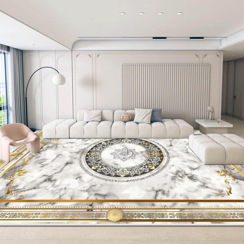 Marble Light Luxury Carpet for Living Room Decoration Coffee Table Soft Non-slip Floor Mat Home Bedroom Plush Rug Tapis