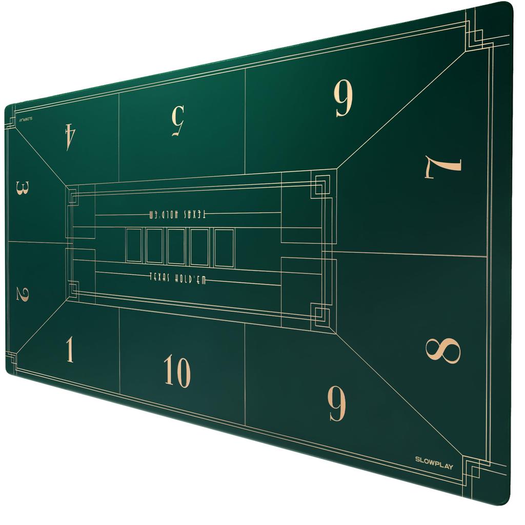SLOWPLAY Nash Poker Mat Texas 240x120cm Art Deco Print Portable Playmat Smooth Touch Noise Reduction Includes Overflowing Carrying Bag Hold'em