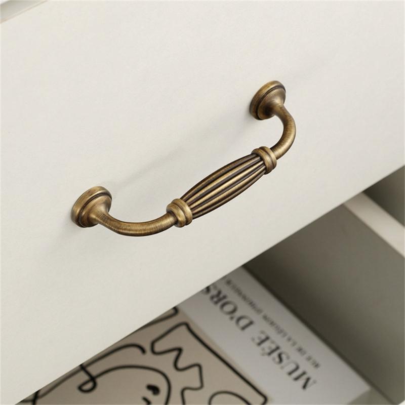 Drawer Pulls Zinc Alloy Dressers Knob Cupboard Handle Vintage Furniture Handle Simple Bedside Cabinet pull Enduring