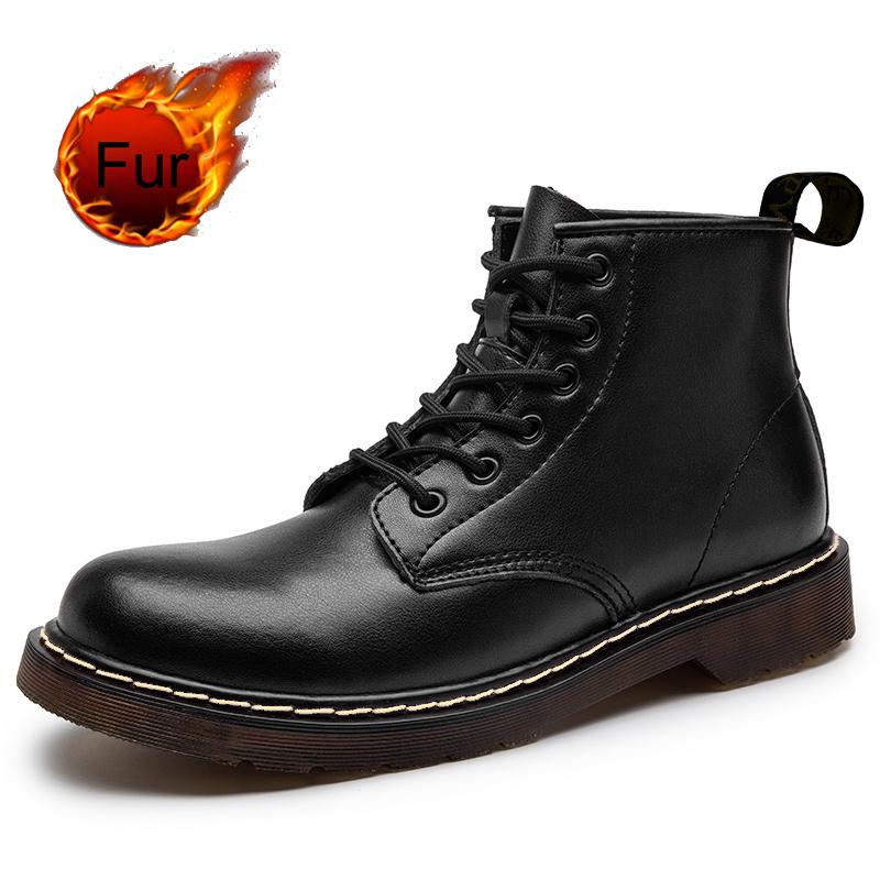 2024 Nové boty s tlustou podrážkou Pánské módní krátké boty Motocyklové boty Pracovní boty Vysoké 6dírkové boty z pravé kůže Dámské