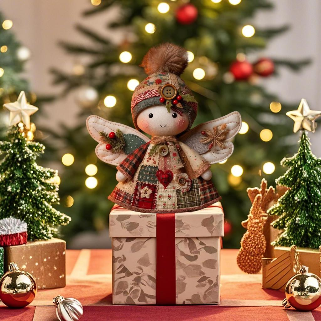 Christmas Angel Doll Kit Soft Vintage Decor Soft Doll Decoration Sewing Kit for Adults Girls Beginner Handicraft Lovers Birthday