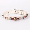 Adjustable Pearl-Decorated Microfiber Pet Collar for Dogs and Cats