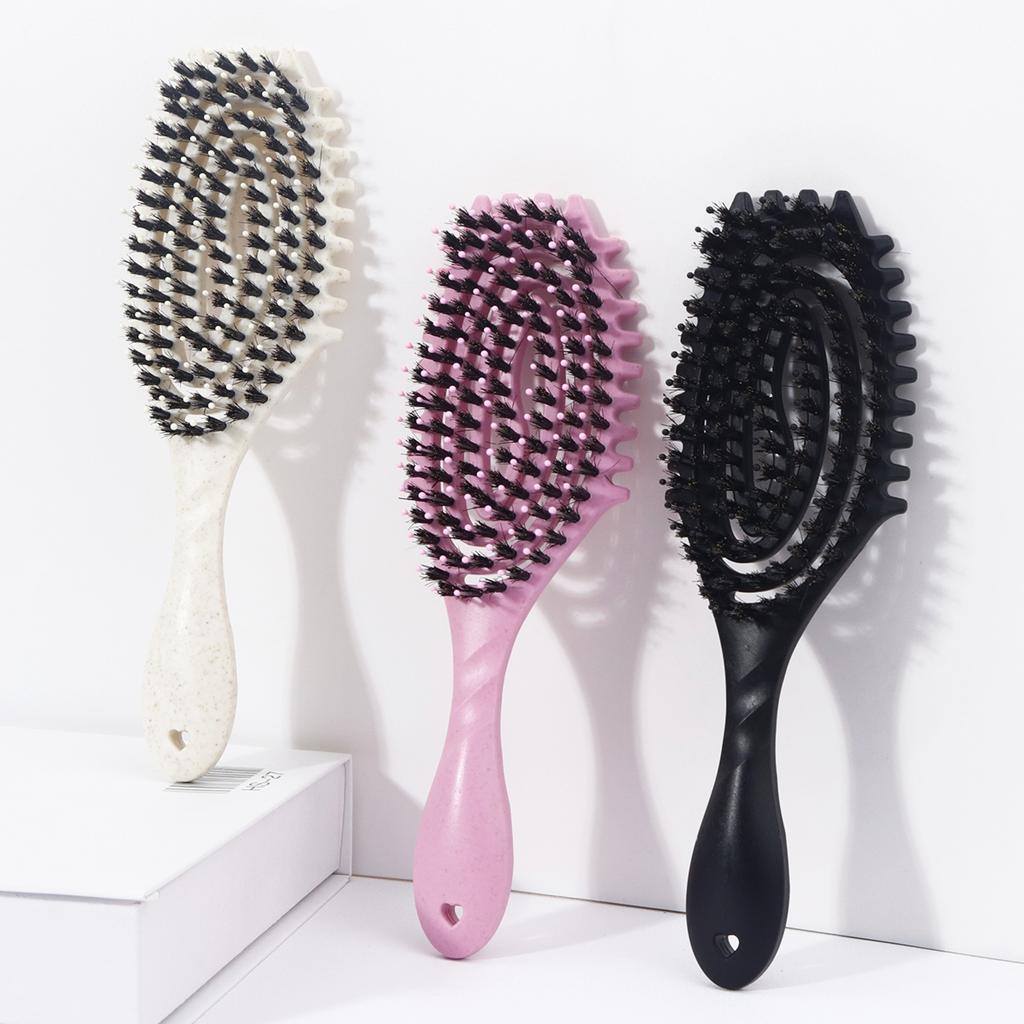 1 piece of bristle hollow arc-shaped comb-suitable for both dry and wet use,anti-static styling brush,Special for real hair wigs