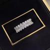 Zircon Full Diamond Heavy Industry Ring T Square Diamond Sugar Cube Lace Bright Galaxy Ring Half Ring Diamond Row Ring