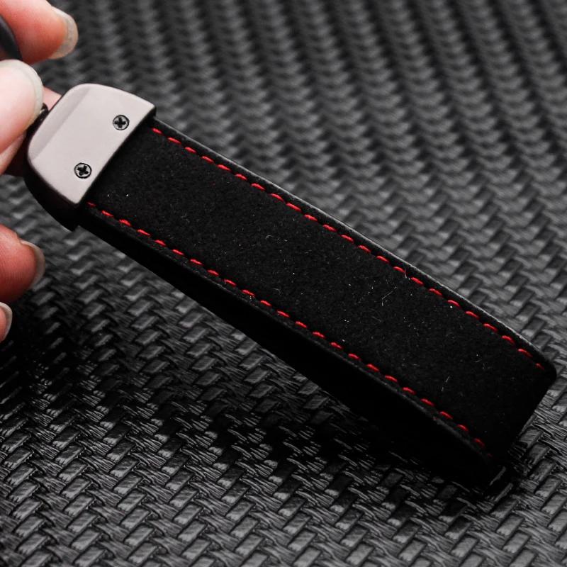 Leder Metall Schlüsselanhänger Schlüsselanhänger Abdeckung Ringhalter Für Mitsubishi Outlander ASX Pajero Xpander etc. Modelle Auto Zubehör Geschenkbox