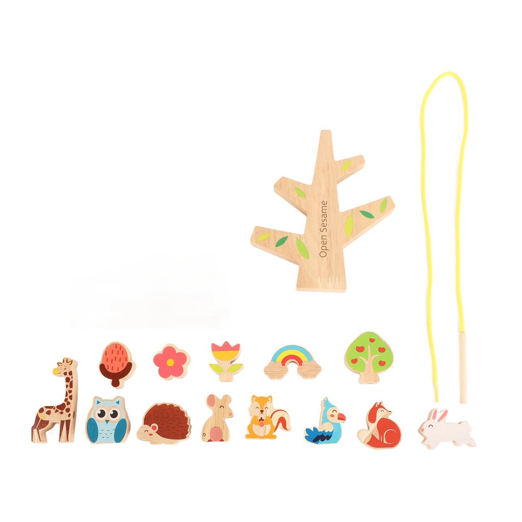 Wooden Animals Stacking Toy Colorful Improve Coordination Blocks Balancing Tree Toy