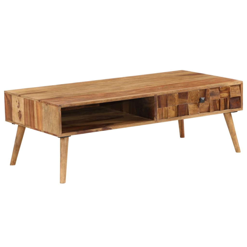 Coffee Table Solid Acacia Wood Honey Brown 110x50x37 Cm