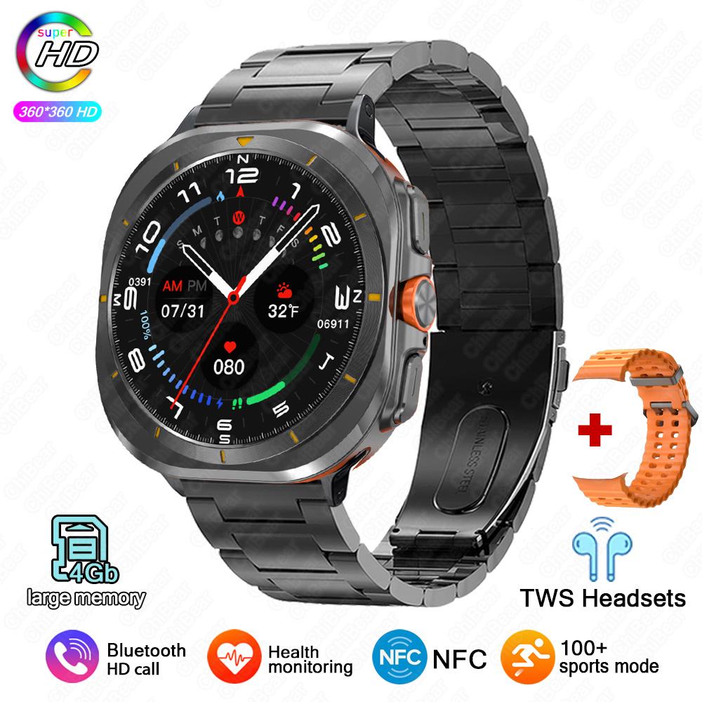 2025 New Smartwatch Watch 7 Man Woman Sports Outdoor Compass Bluetooth Call 32GB NFC Heart Rate Weather For Samsung Smartwatch