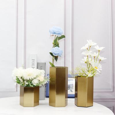 Modern Nordic Golden Metal Vase for Minimalist Decor