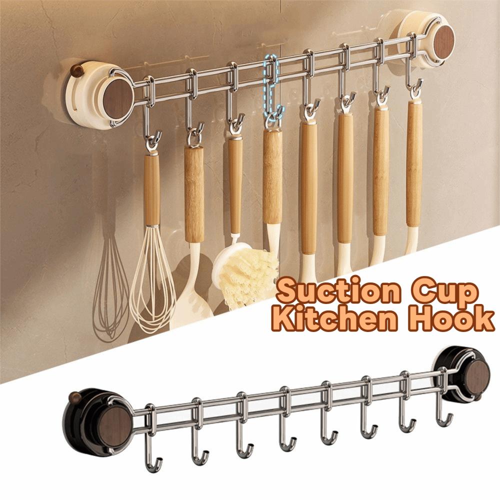 Sliding Suction Cup Kitchen Hook Adjustable Flatware Storage Rack Hanging Flatware Organizer  Coat