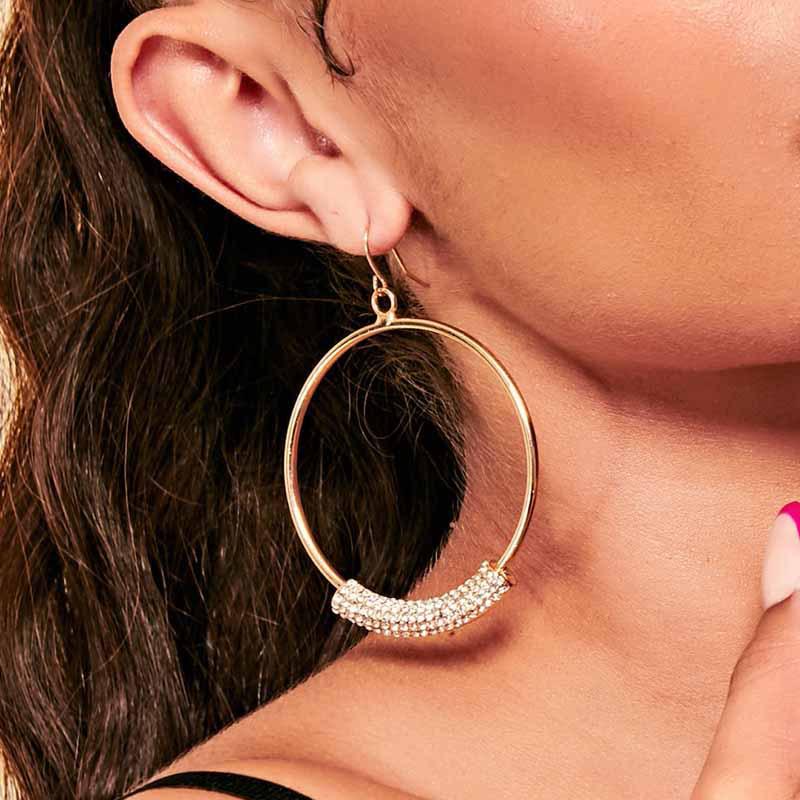 Minimalist Geometric Hoop Earrings: Trendy, Versatile, Ins-Celebrity Style Dangles золотой