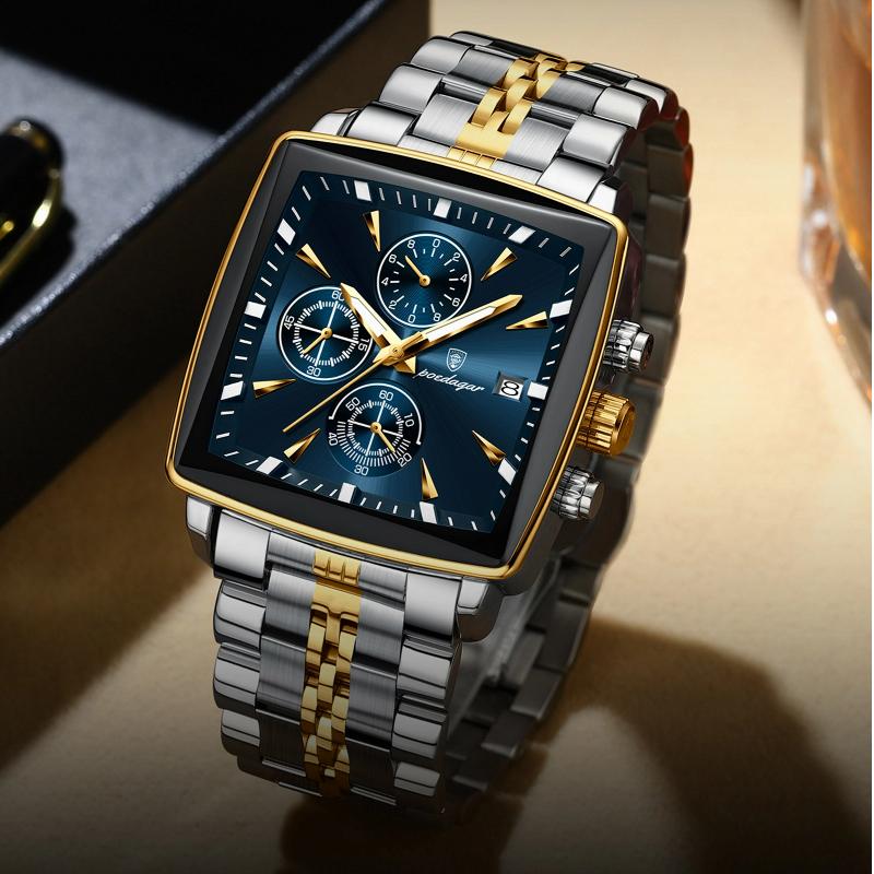 POEDAGAR Top Luxury Male Wristwatch Waterproof Luminous Stainless Steel Men Watch Chronograph Date Business Quartz Men's Watches