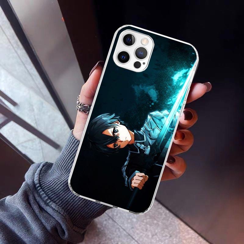 Sword Art Online Kirito Phone Case For iPhone 17 Air 11 13 Mini 14 15 Plus 16 12 Pro Max 16E SE 7 8 Pattern Soft TPU Back Cover