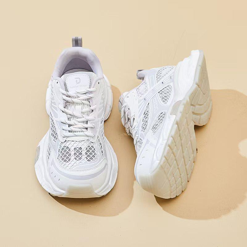 

Breathable mesh thin dad shoes women s summer new thick-soled heightening lightweight sports and leisure shoes tide 40 бежевий