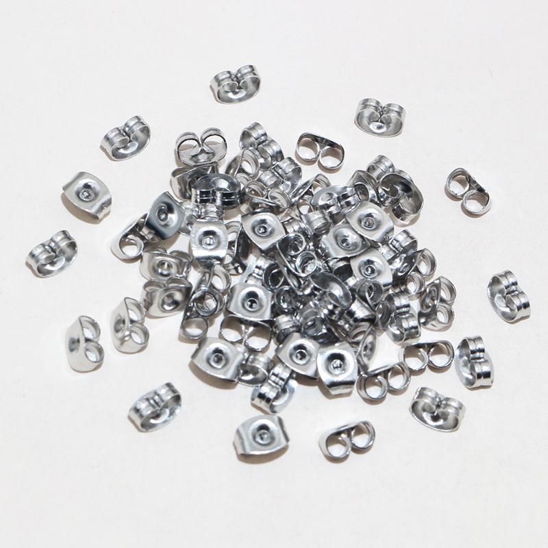 

100pcs 6x4.5mm Stainless Steel Gold Plating Earrings Back Plug DIY Jewelry Making Accessories Earring Studs Stoppers Findings