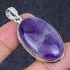 Sage Amethyst Gemstone 925 Sterling Silver Jewelry Pendant 2.09"