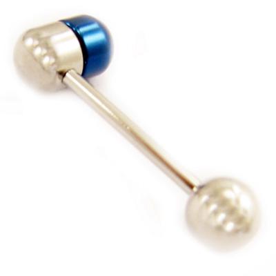 [L4535] - Steel Barbell 'Pilule' Blue