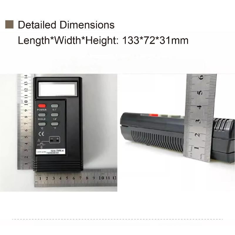 Portable Digital K Type Thermocouple Thermometer, High Precision Industrial Temperature Meter for HVAC, Celsius/Fahrenheit Use High Temperature Probe