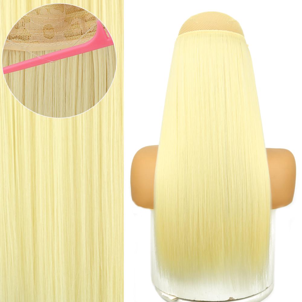 MERISIHAIR Lange glatte schwarze Haarverlängerungen für Frauen ohne Clips, Kunstfaser, natürliche Alltagskleidung, Cosplay-Haarteil, glattes Haar