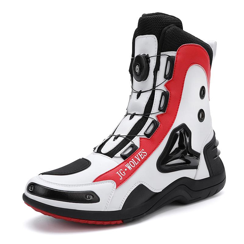 Men Women Motorcycle Protective Boots Waterproof Mid-calf Motorcycle Boots Anti-slip Gear Shift Motorbike Riding Shoe Breathable