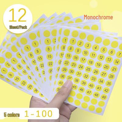 Adesivos de Números Coloridos Autoadesivos (1-200) - 1cm, Etiquetas de Fila