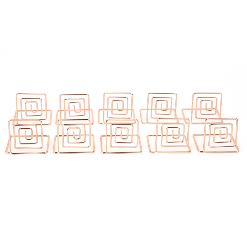 10Pcs Business Card Holder Mini Cute Metal Desktop Message Display Stand for Table Number Photo