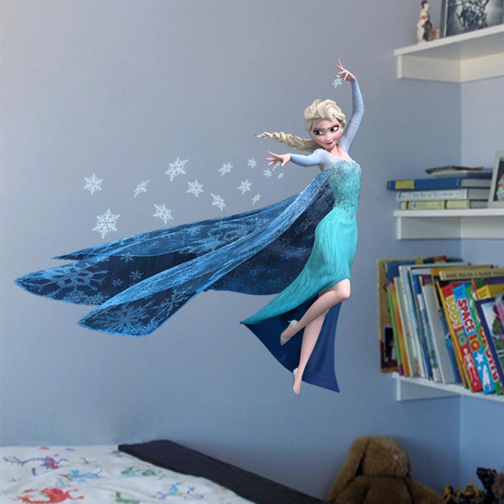 Frozen Princess Wall Sticker Featuring Vibrant Pvc Material For Girls Bedroom Decoration