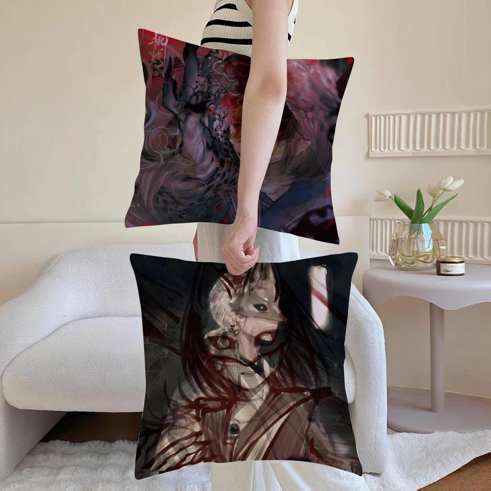 F Silent Hill F Cushion Cover Anti-dustmite Pillowcase Invisible Zipper Silky Short Plush Sofa Cushion Cover
