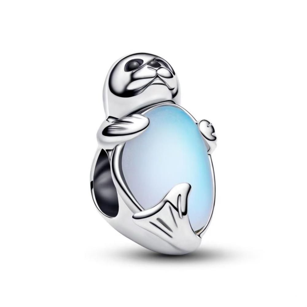 Měděný Charmins Zvířecí Modrá Oceánská Série Korálkový Přívěsek Náramek Náhrdelník Dámské Luxusní DIY Šperky Nádherný Dárek