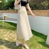 Spitze Halblanger Rock für Damen Sommer Hohe Taille A-Linie Fischschwanz Midi-Länge Rock