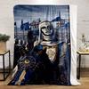 Crusader Knight with Mask Print Blanket Soft and Cozy Perfect for the Living Room Bed Sofa or a Nap,gift