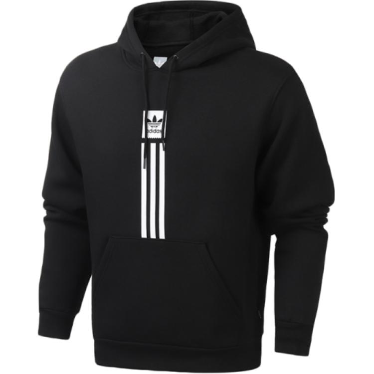 Adidas Originals Solid Pillar Logo Print Hoodie Мужские топы Черный EC7322 M