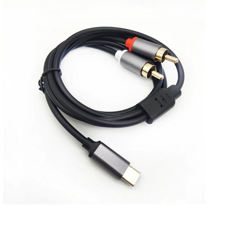 Type C To 2RCA Auditory Cable Clear Sound Wide Compatibility for Smartphones Tablets Laptops Connecting To Auditory