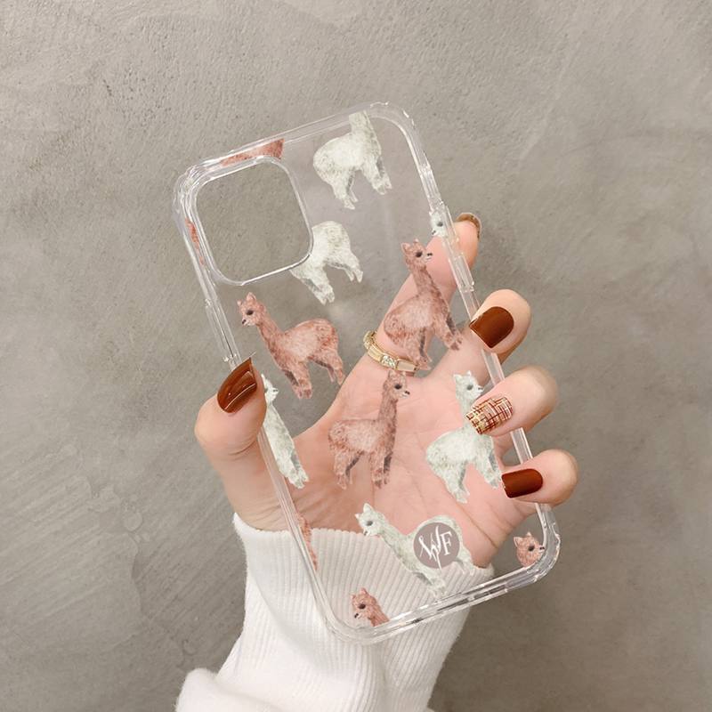 Kawaii śliczne lama alpaka zwierzęta kreskówki kolorowe etui na telefon dla iphone 13 11 12 pro XS MAX 8 7 6 6S Plus X 5S SE 2020 XR etui