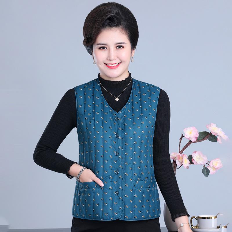 

Зимний новый пуховый жилет, наряд для мамы, среднего и пожилого возраста, большого размера плюс, для полных 6XL